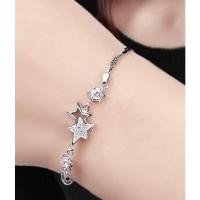 ราคา [B05] Born to beกำไลเงินแท้925 ชุบทองคำขาว18k Star light สร้อยข้อมือออกงาน กำไลเพชรcz สร้อยข้อมือเงิน กำไลสุดหรู (22312698573)