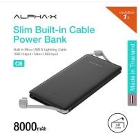 ราคา ALPHA.X รุ่น C8 Power Bank แบตสำรอง 8000 MAh สายชาร์จไฟในตัว (7270440057)