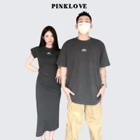 ราคา ชุดคู่ชายหญิงเกาหลี ชุด คู่ พิงค์เลิฟ ชุดคู่รักฤดูร้อนในสีเทาเข้มปักตัวอักษรสําหรับคู่รัก พี114 (43664552982)