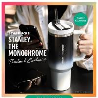 ราคา 2024 Starbucks Thailand Stainless Steel Stanley Gradient Black White Cold Cup 40oz. (24278710847)