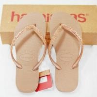 ราคา ของแท้ % พร้อมส่ง รองเท้าแตะ Havaianas Slim Glitter-Rose Gold 33/34 (7326287557)