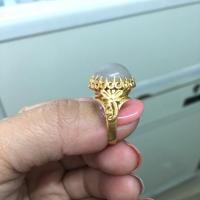 ราคา แหวนทองคำแท้ประดับหัวพลอยโมกุล งานโบราณ ทองหนาเปอร์เซ็นต์ดี (622397161)