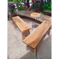 ราคา ส่งฟรี ม้านั่งไม้มะค่าแต้แผ่นเดียว ขนาด 25*100*45 ซม (20423117370)