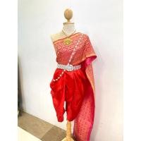 ราคา ชุดไทยโจงกระเบน สไบลายไหมทอบานเย็น แมตท์โจงกระเบนสีแดง (29832123255)