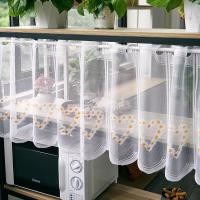 ราคา สไตล์ฝรั่งเศสสดม่านกาแฟอ่าวหน้าต่างลูกไม้ผ้ากอซผ้าม่านตู้ครัวป้องกันฝุ่นปิดกั้นการเจาะ-ฟรีผ้าม่านสั้น ใช่ (40665079311)