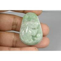 ราคา C206 จี้หยกเขียวแท้ ใส่เพื่อสิริมงคล หยกสลักรูป สิงห์สวรรค์ Type A Jade สามารถออกใบรับรองได้ (50501961602)