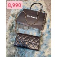 ราคา Chanel ของแท้ มือสอง กระเป๋าเงิน เสริมสายแทน สีดำ ทำสี (18033632185)