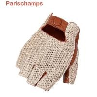 ราคา Parischamps ถุงมือหนังแท้สําหรับผู้ชายหนังแกะชายครึ่งนิ้วหนังแท้|ถุงมือ ถุงมือหนังครึ่งนิ้วระบายอาก (28013452378)
