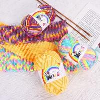 ราคา 50g/ม้วนที่มีสีสันย้อม 5 ชั้นเส้นด้ายฝ้ายนมทําด้วยมือ DIY ทอเสื้อกันหนาวเด็กผ้าพันคอด้าย Self ทอเส้นด้าย Ball (44060927509)