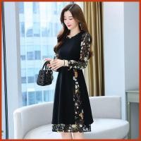 ราคา M-4XLเชียงเสื้อผ้าผู้หญิง เดรสผ้าซาตินลายดอก แฟชั่นเกาหลี 2025เดรสใส่สบาย เดรสทำงาน เดรสออกงาน (54800915309)