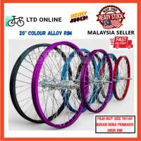 ราคา RIM ALOI BASIKAL 20" 406 RIM Alloy CANDY ชุดล้อสี (SEPASANG) ขอบ Basikal Budak BMX (42520945944)
