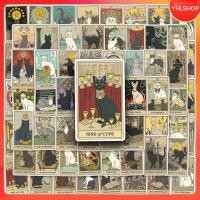 ราคา ส่งจากไทย 78แผ่น สติกเกอร์ ไพ่ทาโรต์ ไพ่ยิปซี ไพ่ดูดวง รูปแมว Cat Tarot Card Sticker DIY กันน้ำ (44165443440)