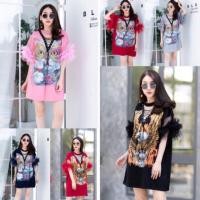 ราคา เสื้อ zaraเสื้อสาวอวบกึ่งมินิเดรสสกีนเรืองแสงแขนฟรุ้งฟริ้งมี2ลาย (6180438164)