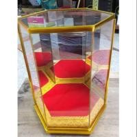 ราคา ตู้กระจกครอบพระหรือวัตถุต่างๆขนาด4.5×4.5×6นิ้วหกเหลี่ยมกระจกเงา (7543824673)