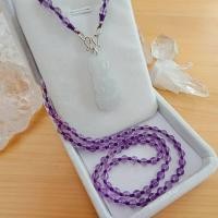ราคา สร้อยคอเชือกถักหินอเมทิสต์กับจี้เจ้าแม่กวนอิมหยก (44055457376)