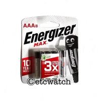 ราคา ถ่านอัลคาไลน์ Energizer Max AAA / LR03 / E92 แพ็ค 8 ก้อน (26513367891)