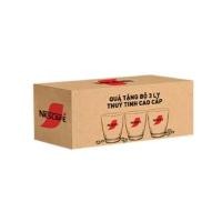 ราคา ชุดถ้วยแก้วใหญ่ หนา 3 ใบ เป็นของขวัญ เนสกาแฟ (27750045400)