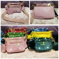 ราคา กระเป๋า​สะพาย​ 3 ชิ้น Forever Young​ ซิปหน้าปักเดซี่ แถมปอม (4256182377)