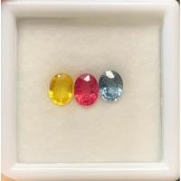 ราคา ทับทิม ไพลิน(ซีลอน) บุษราคัม(บางกะจะ) 3 เม็ด รวม 1.45 ct. vs-vvs (24827694137)
