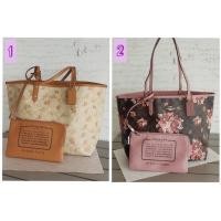 ราคา Coach แท้ ✔️ พร้อมส่ง กระเป๋าสะพายทรง Tote ใช้ได้ 2 ด้าน มีใบลูก | Coach Reversible City Tote in Signature Canvas (2583784095)