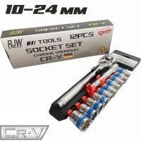 ราคา ชุดบล็อก 12 ชิ้น ขนาด 1/2” (10-24mm) เหล็กเกรด CRV มาตรฐานเยอรมัน เครื่องมือช่าง (43711482631)