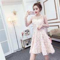 ราคา ชุดเดรสสั้นผ้าขนฟรุ้งฟริ้งผสมผ้าลูกไม้ซีทรูสีชมพูอ่อนพาสเทล คอกลม แขนยาว กระโปรงทรงเอ สวยดูดี (5100097731)