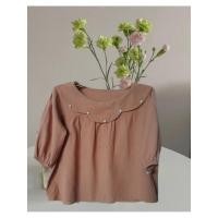 ราคา เสื้อผ้าฝ้ายลินินสีส้มอิฐ (26715689610)