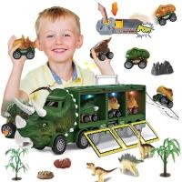 ราคา Dinosaur Transport Toy Truck Pull Back Vehicles Dino Container Storage Car Model Lighting Music Kids Boys Children Birth (23658001286)