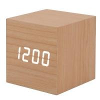 ราคา Portable Large Display LED Wood Clock Square Shape Digital Alarm Clock Smart LED Clock Office Use (52301628134)