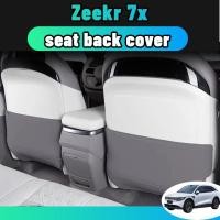 ราคา สําหรับ zeekr 7x ของแต่ง เบาะด้านหลังแผ่นป้องกันการเตะ แผ่นกันรอยพนักพิงอุปกรณ์ตกแต่งภาย ในรถยนต์ ทำจากหนังเทียม ดำ สีเท (46550764075)