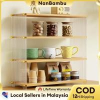 ราคา NanBambu ไม้ไผ่ที่วางแก้วห้องครัวชั้นวาง 2/3/4 ชั้นชั้นวางเครื่องเทศรัก Barang Dapur 厨房架/杯架 (43125746925)