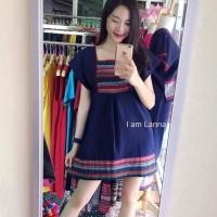 ราคา เดรสผ้าพื้นเมือง ชุดพื้นเมืองทรงเกาหลี ผ้าฝ้าย (2729417095)