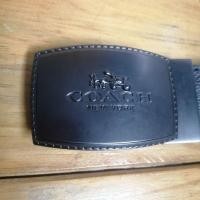 ราคา เข็มขัด​แบรนด์เนม​โค้ช(Coach)​มือสอง​​สภาพดี​มาก​ หัวเข็มขัดโลหะสีไทเทเนี่ยม​ สายหนังแท้สีดำ​ สลับลายใช้ได้ 2​ ด้าน​ (24181946788)