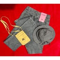 ราคา กางเกงยีนส์ สียีนส์ซีด ผ้ายืด ขาม้า เอวสูง (22055057271)