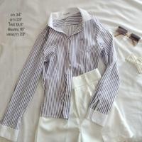 ราคา เสื้อเชิ้ตมือสอง สีม่วงทูโทน ปักโลโก้ (19695350936)