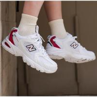 ราคา New Balance NB 530 สีขาวแดง ของแท้ 100 % รองเท้าผ้าใบ (24101360923)
