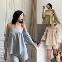 ราคา ชุดเซ็ท เสื้อเปิดไหล่ + กางเกงขาสั้น (8730274518)