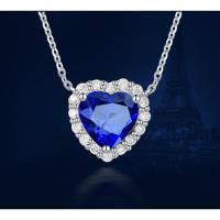 ราคา TANITTgemsสร้อยคอทองคำขาวประดับจี้พลอยไพลินแท้ทรงหัวใจล้อมเพชรสวิส (4356394249)
