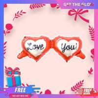 ราคา MERAH Gifthome ฟอยล์บอลลูน Love You แว่นกันแดดแว่นตารูปหัวใจสีแดง (40328758138)