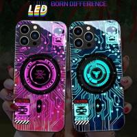 ราคา เคสโทรศัพท์มือถือแบบแก้ว ลาย MG streetwear มีไฟกระพริบ LED สําหรับ iPhone 15promax 14Promax 14Plus 13Promax 12ProMax 7plus 8plus XR XS X XSMAX 11ProMax 11pro (22275989022)