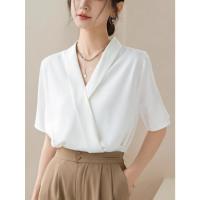 ราคา เสื้อทำงาน เสื้อสมัครแอร์ ทรงคอปกสูทแขนสั้น สไตล์เกาหลีนิวแฟชั่น (44203958201)