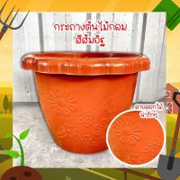 ราคา กระถางพลาสติก กระถางต้นไม้ ลายดอกไม้ (16807116044)