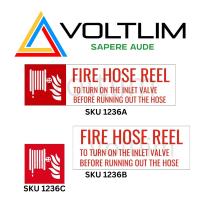 ราคา Fire Hose Reel Turn On The Valve Before Running Out Hose Sign Sticker Voltlim SKU 1236 (43807233343)