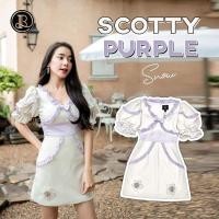 ราคา BLT Brand: เดรสสีขาวแต่งลายสก๊อตสีม่วงพาสเทล Size S (6256268217)
