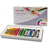 ราคา สีชอล์ก เพ้นท์ผ้า 15 สี Pentel Arts Fabric Fun สีเทียน เขียนผ้า สีเขียนผ้า สีชอล์คเพนท์ผ้า (4430266305)