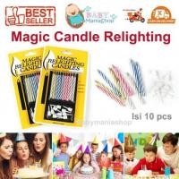 ราคา LILIN Magic Candle Relighting 10 ชิ้นเทียนวันเกิดเรืองแสงกลับครบรอบเค้กคริสต์มาส Topper (24637480887)