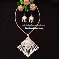 ราคา เครื่องประดับชุดไทยล้านนา สีเงินขาว รุ่น D2023 (18988324915)