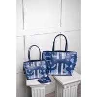 ราคา Luny bag - Dark Denim กระเป๋าถือ หนังแท้ ปักชื่อ (28418387028)