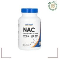 ราคา Nutricost, NAC, Vegan N-Acetyl L-Cysteine, 600 mg, 120 Capsules (43667079477)