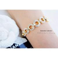 ราคา สร้อยข้อมือฝังเพชร CZ ชุบทอง 5 ไมครอน เพชรสวยวิ้งทุกเม็ด (2758210185)